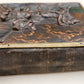 1900s UNUSUAL PHOTO ALBUM w/ DIMENTIONAL DECORATIVE METAL BINDING antique