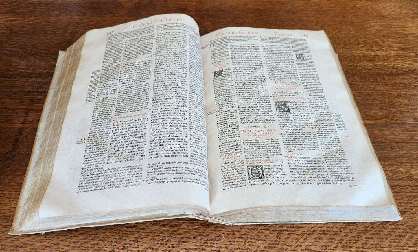 1557 LAW BOOK Corpus Juris Civilis CODICIS DN. IUSTINIANI antique FOLIO vellum