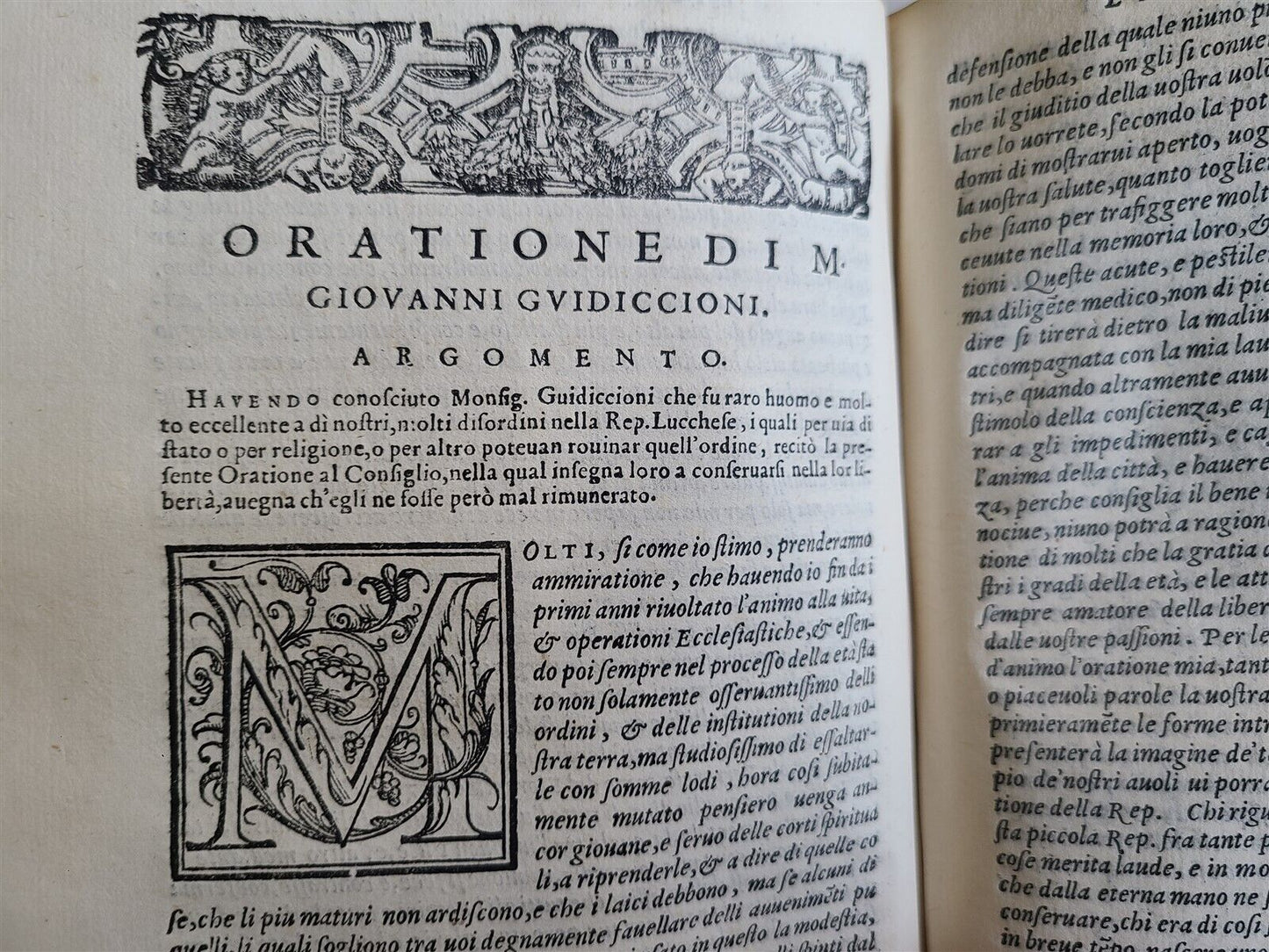 1569 ORATIONS by MANY ILLUSTRIOUS MEN - FRANCESCO SANSOVINO antique VELLUM