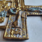 RUSSIAN BRONZE CRUSIFIX ICON 19th CENTURY antique CROSS 3.5 by 6"