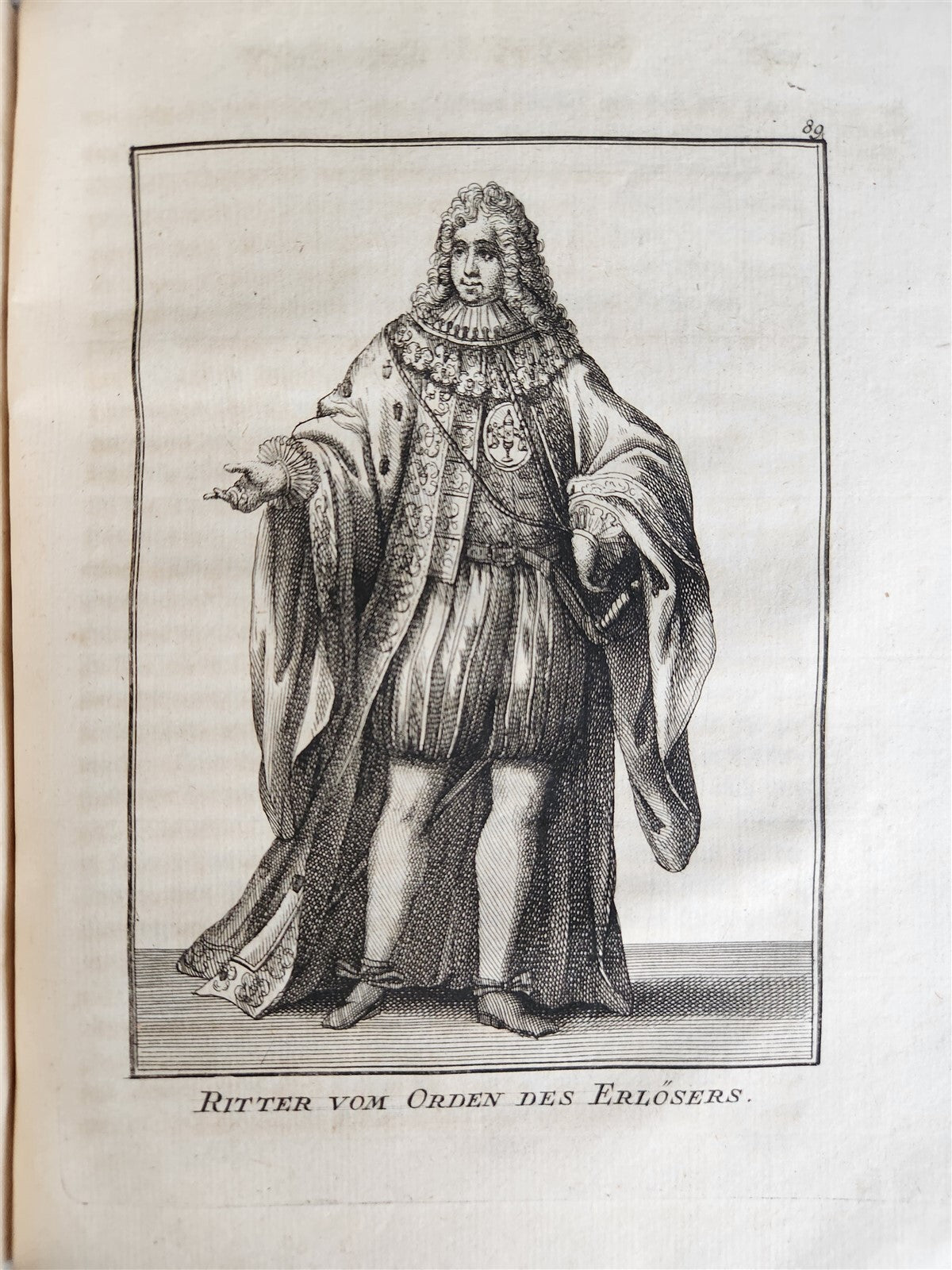 1756 ILLUSTRATED COSTUME HISTORY of MONKS & KNIGHTS for both sexes antique