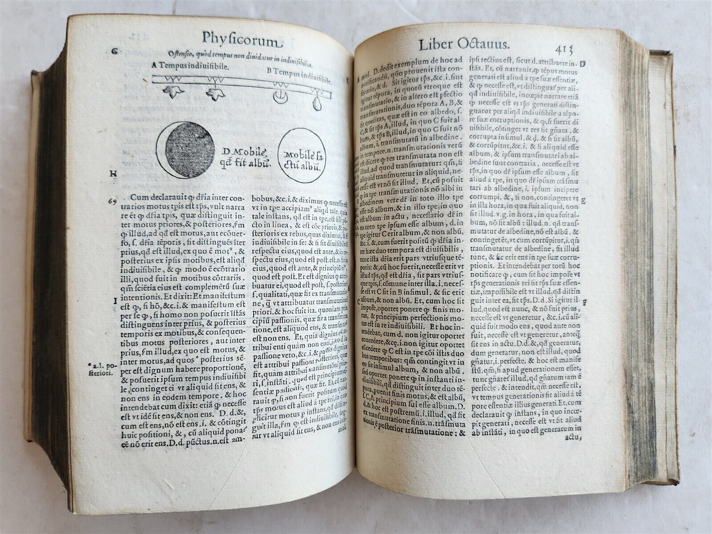 1574 ARISTOTLE ILLUSTRATED DE PHYSICO AUDITU COMMENTARY 16 cent. VELLUM antique