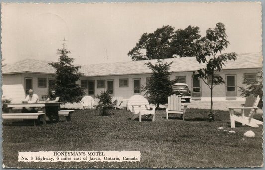 JARVIS CANADA HONEYMAN'S MOTEL VINTAGE REAL PHOTO POSTCARD RPPC