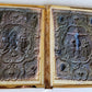 GREEK RUSSIAN ORTHODOX CHURCH GOSPEL GILT BRASS COVERS folio VINTAGE Bible