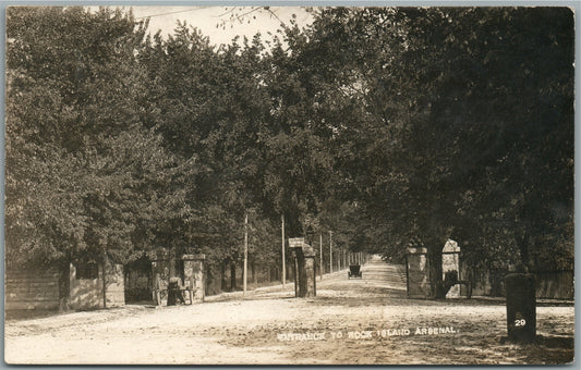 ROCK ISLAND IL ENTRANCE ANTIQUE REAL PHOTO POSTCARD RPPC