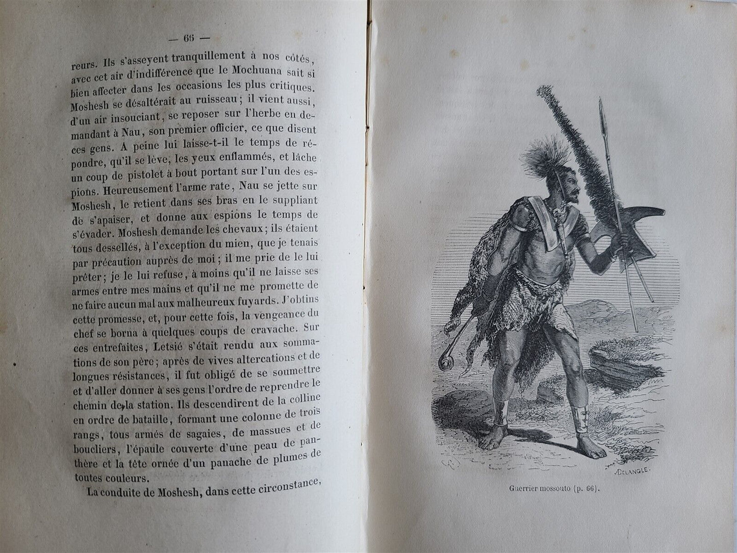 1859 AFRICA TRAVELS antique ILLUSTRATED Les Bassoutos ou vingt-trois annees