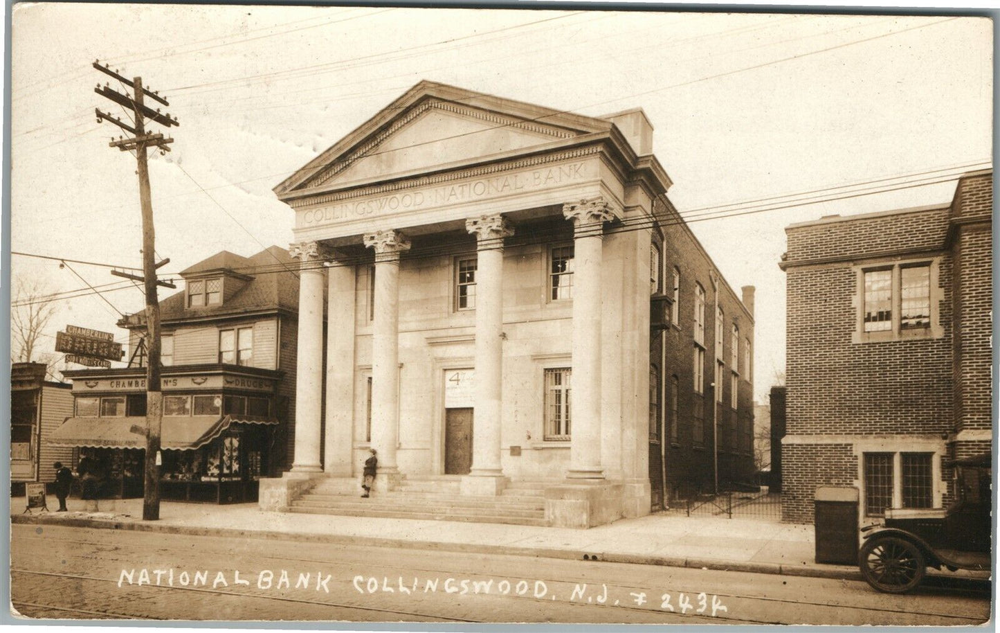 COLLINGSWOOD NJ NATIONAL BANK ANTIQUE REAL PHOTO POSTCARD RPPC