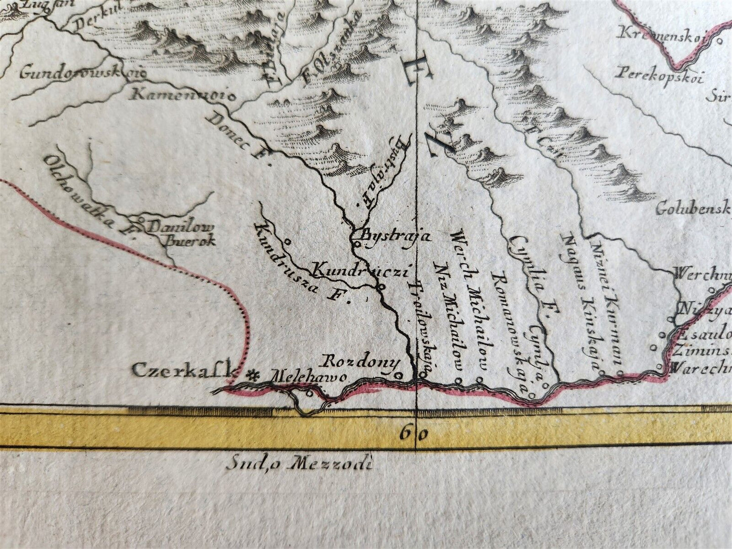 1782 Governi di Moscovia e Woronez antique MAP of RUSSIA MOSCOW & VORONEZH