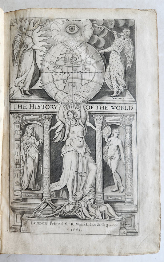 1666 HISTORY of the WORLD by WALTER RALEIGH antique ILLUSTRATED w/ PLANS English
