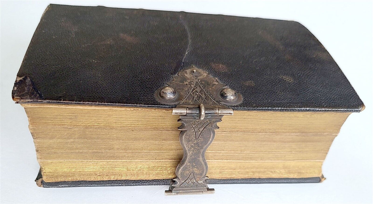 1790 BIBLE in GERMAN antique w/ SILVER CLASP