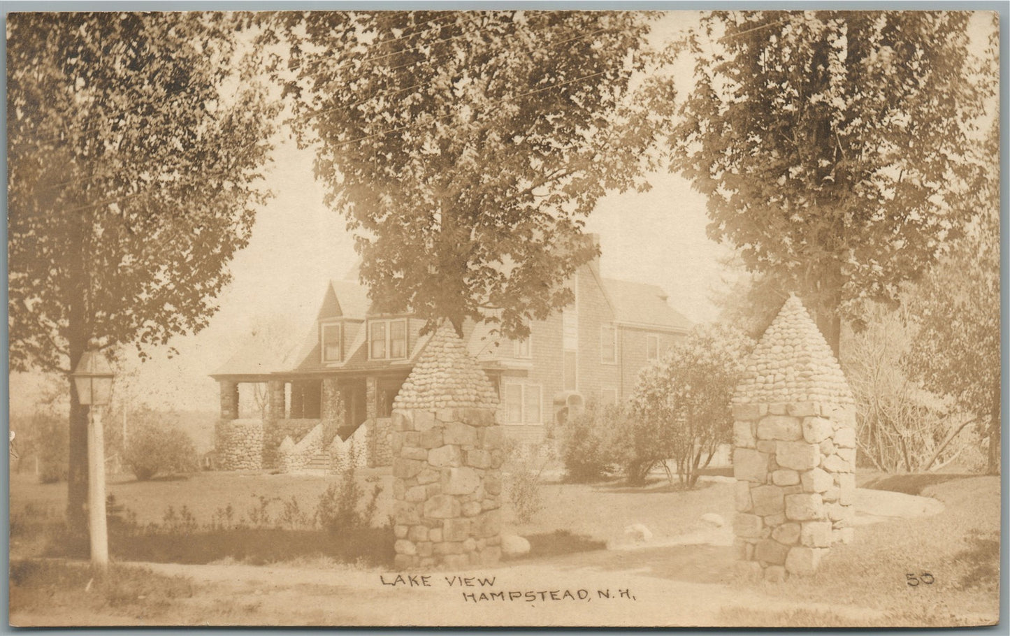 HAMPSTEAD NH LAKE VIEW ANTIQUE REAL PHOTO POSTCARD RPPC