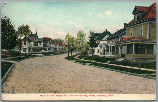ASHLAND OH MAIN STREET ANTIQUE POSTCARD