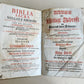 1737 BIBLE in GERMAN & LATIN antique MASSIVE FOLIO PIGSKIN BOUND 10 x 15"