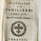 1771 CICERO EPISTOLARUM antique vellum bound