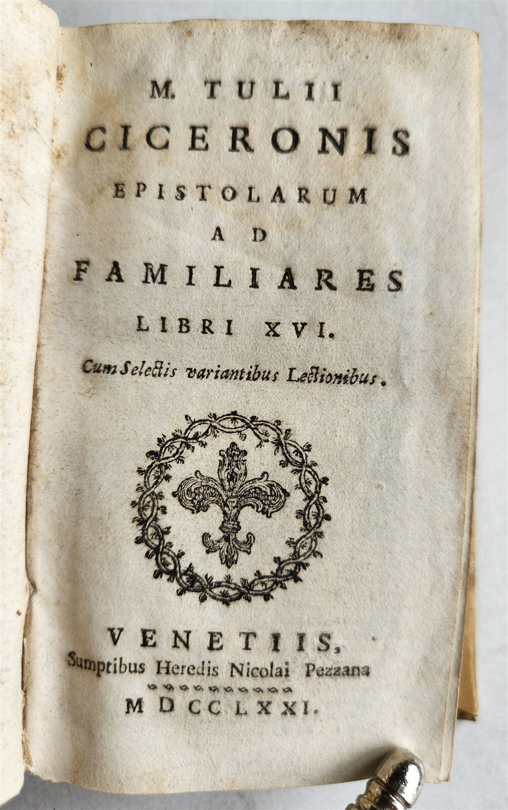 1771 CICERO EPISTOLARUM antique vellum bound