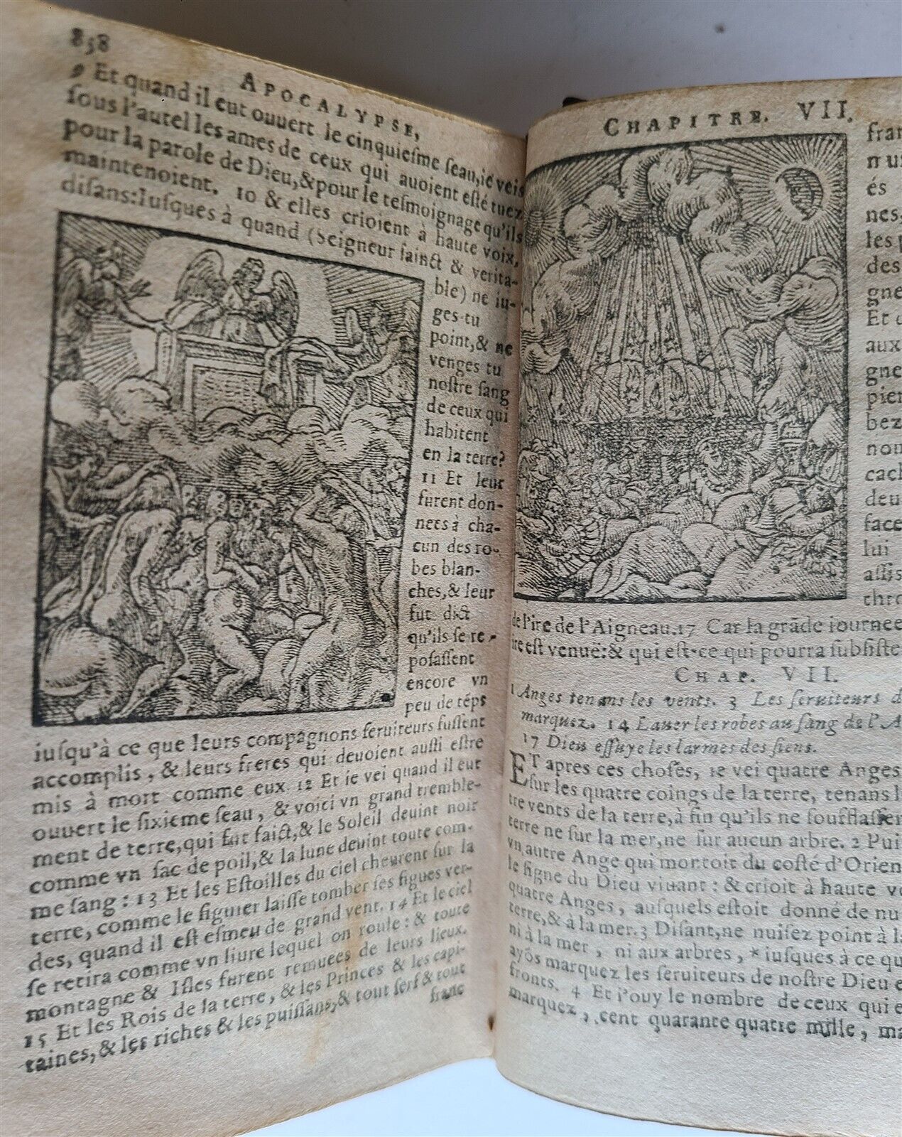 1617 BIBLE in FRENCH LE NOVUEAU TESTAMENT antique FULLY ILLUSTRATED