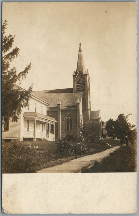 WISCONSIN CHURCH ANTIQUE REAL PHOTO POSTCARD RPPC