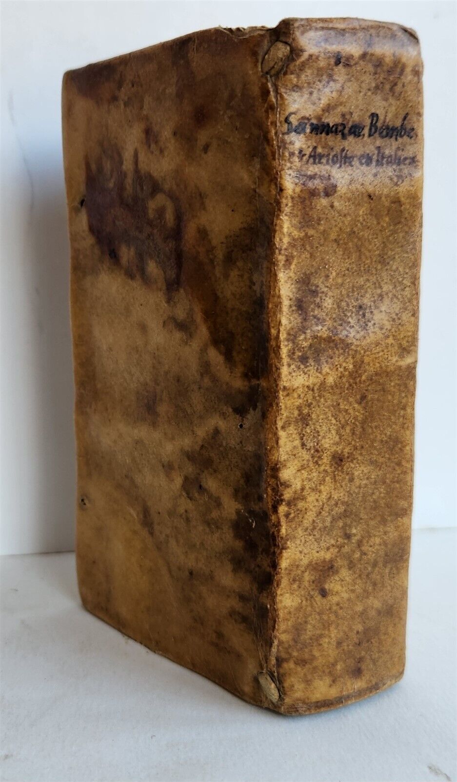 1586 IMPORTANT ITALIAN RENAISSANCE WORKS antique VELLUM Bembo Sansoiuno Ariosto