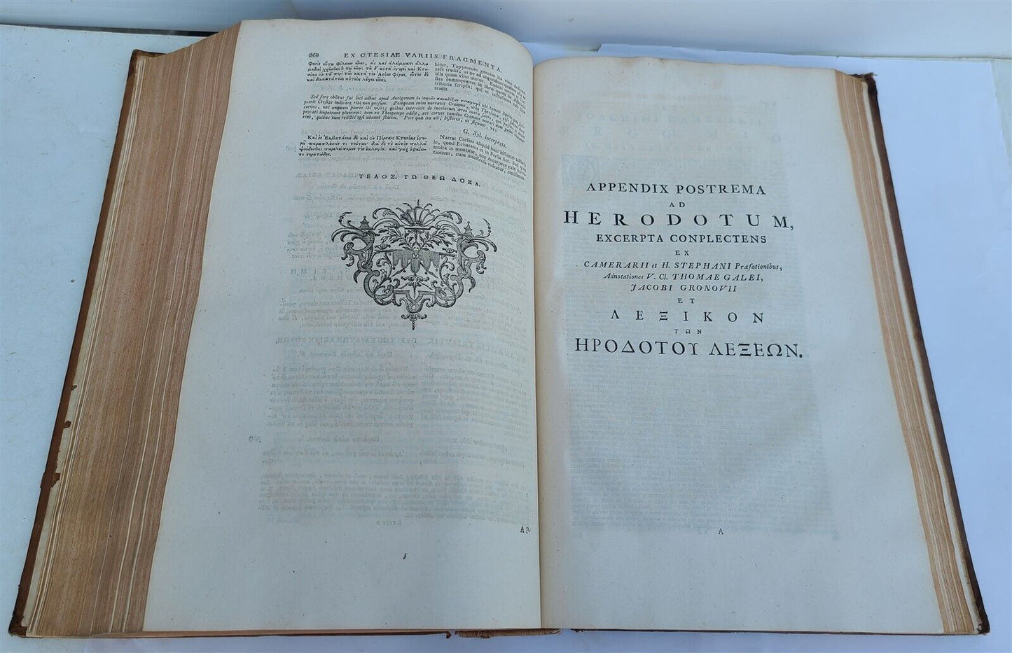 1763 HERODOTUS HISTORY MASSIVE FOLIO antique Historiarum Libri XI GREEK & LATIN