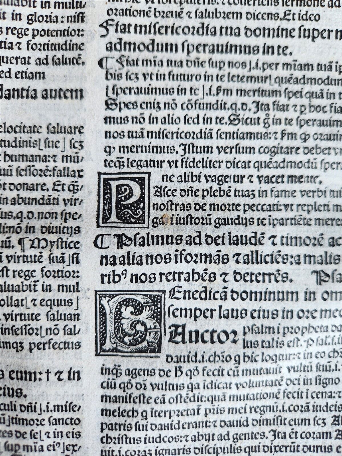 1521 POST-INCUNABULA COMMENTARY of PSALMS by Ludolph of Saxony antique VELLUM