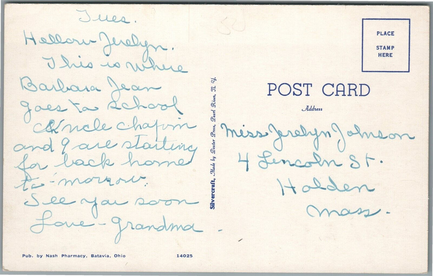 BATAVIA OH PUBLIC SCHOOL VINTAGE REAL PHOTO POSTCARD RPPC