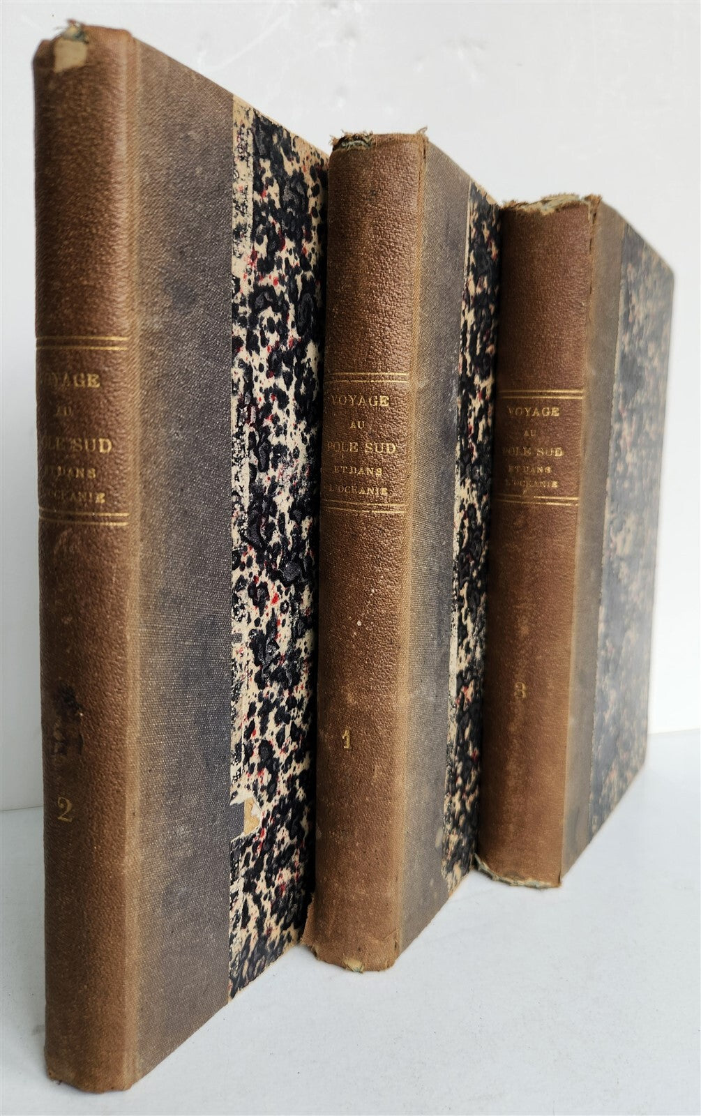 1840s VOYAGE AU POLE SUD et dans L'OCEANIE antique 3 VOLUMES NORTH POLE OCEANIA