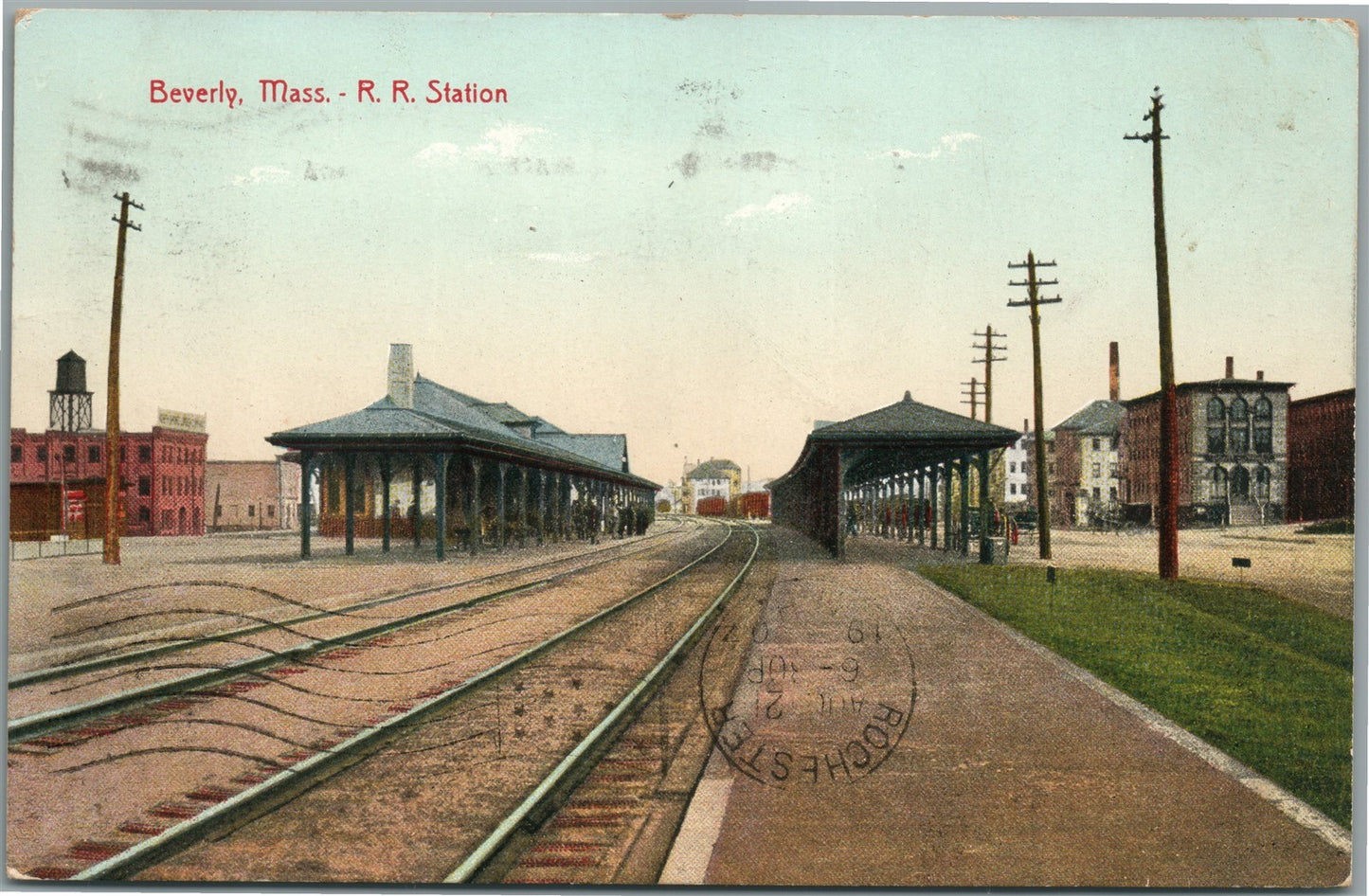 BEVERLY MA RAILROAD STATION RAILWAY DEPOT ANTIQUE POSTCARD