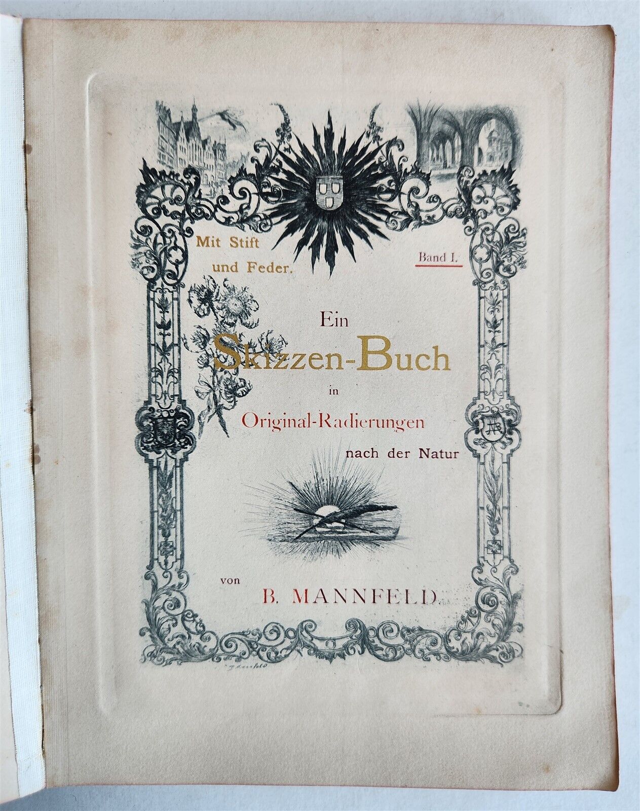 ETCHINGS by B.MANNFELD SIGNED by AUTHOR antique Ein Skizzen-Buch