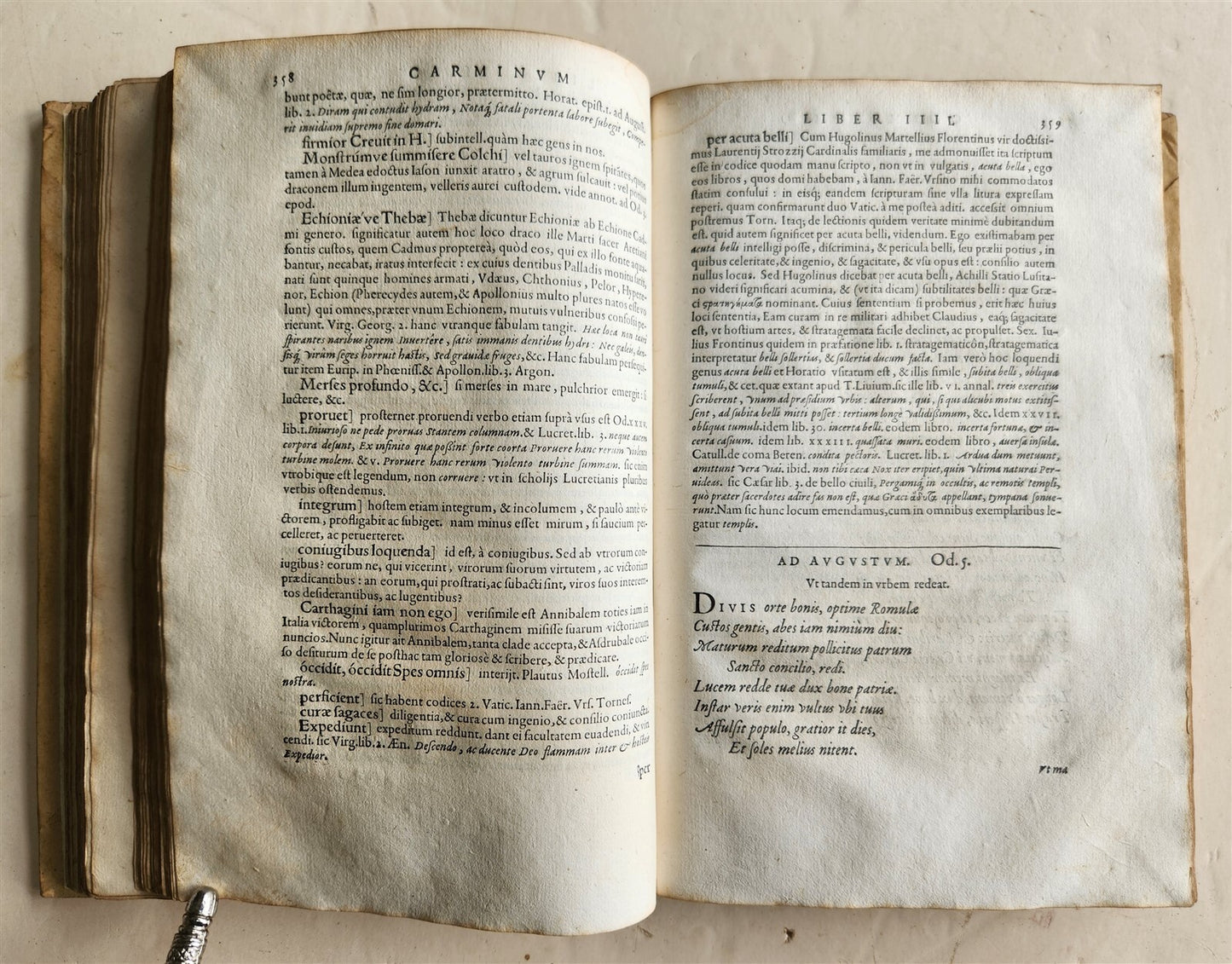 1561 HORACE COMMENTARY by DIONISIO LAMBINO antique POETRY VELLUM 16th CENTURY