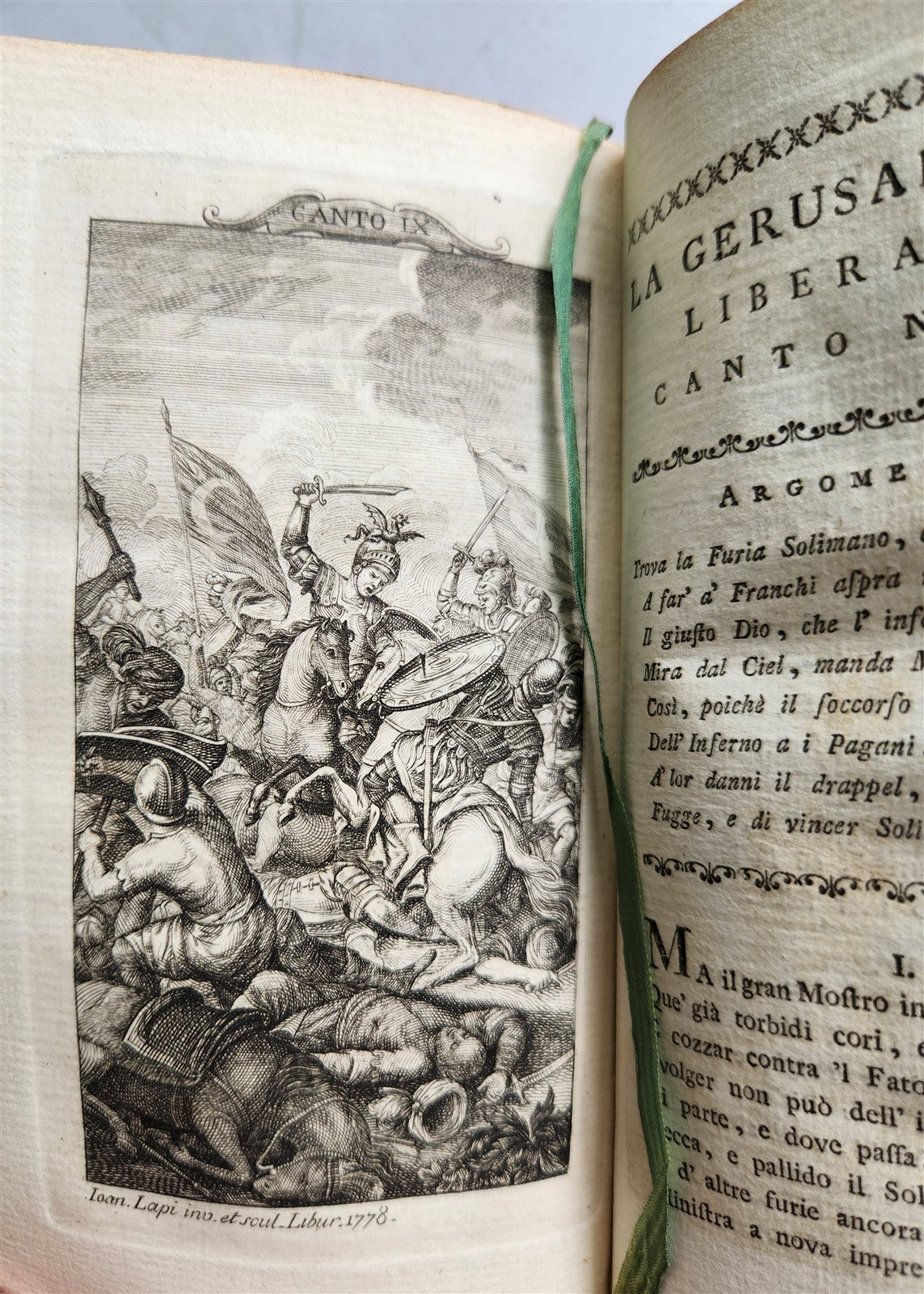 1778 Gerusalemme liberata by TORQUATO TASSO antique ILLUSTRATED 2 volumes