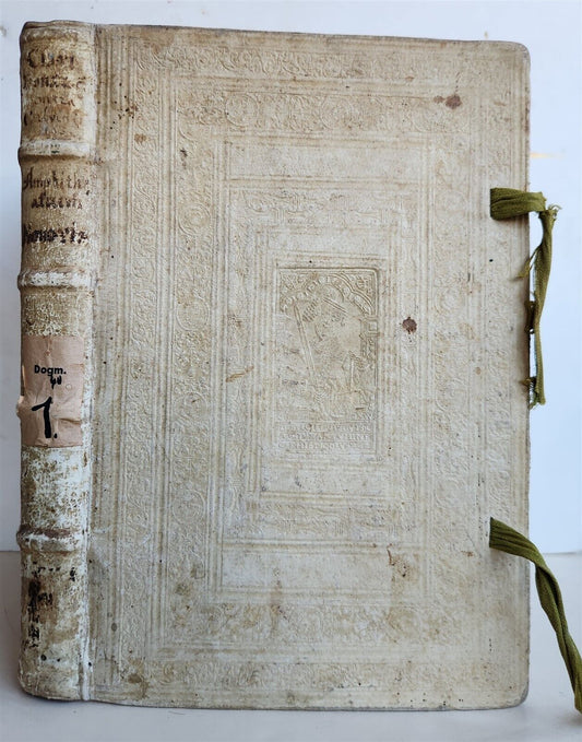 1605 JESUIT DEFENSE AGAINST ATTACKS of CALVINISTS antique PIGSKIN BINDING
