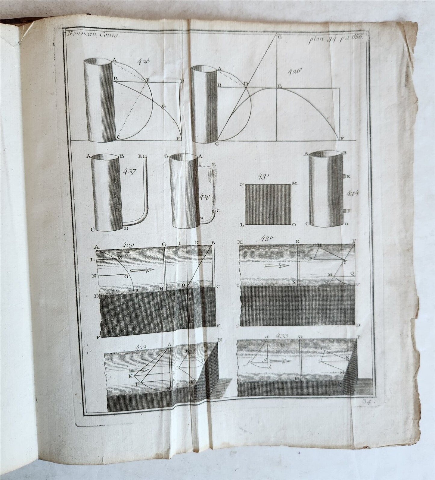 1757 ILLUSTRATED APPLIED MATHEMATICS for ARTILLERY CADETS & ENGINEERS antique