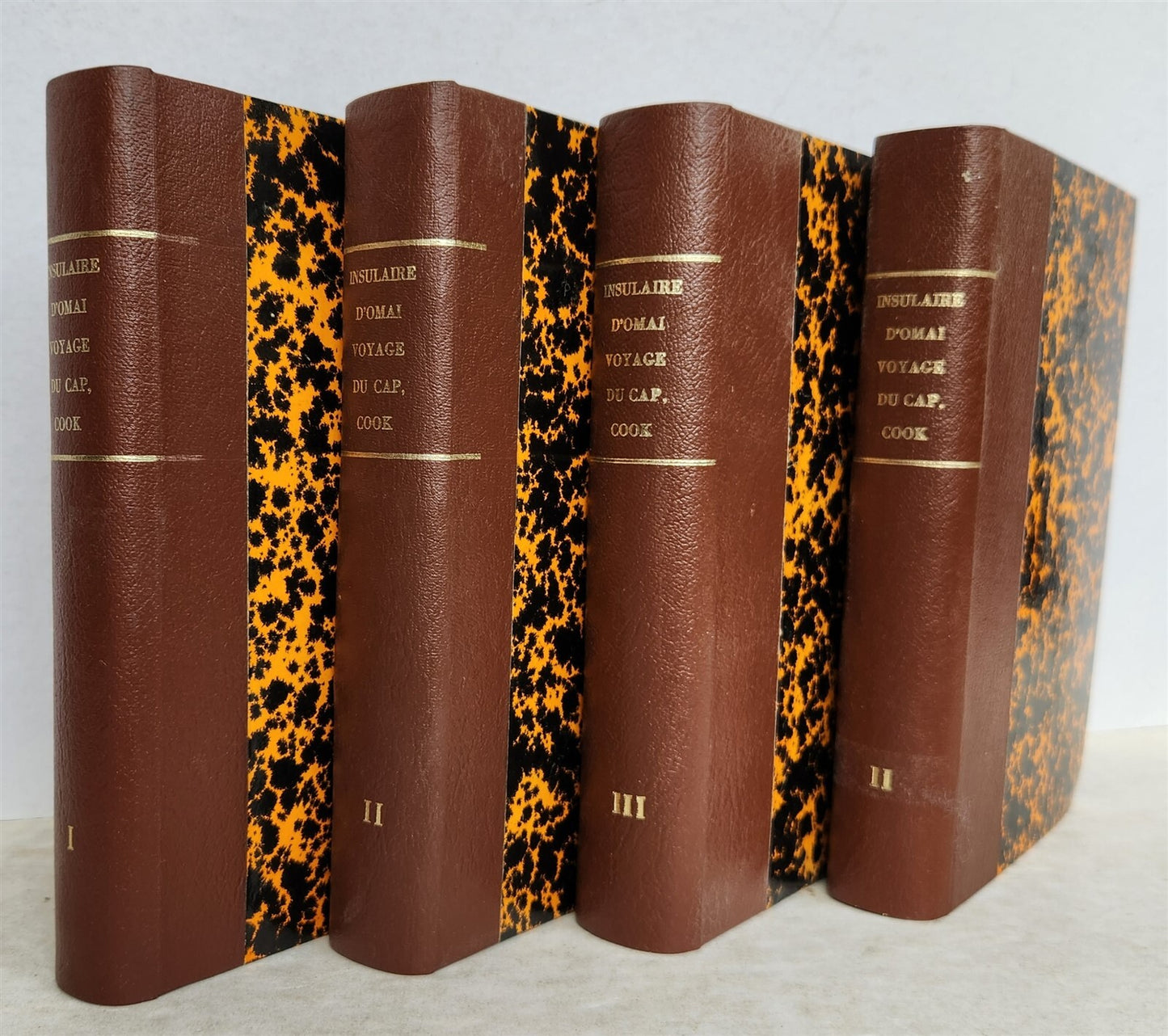 1790 TRAVELS of CAPTAIN JAMES COOK 4 VOLUMES SET antique in FRENCH