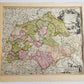 1720s MAP of GERMANY SAXONY by J.B.HOMANN antique AUTHENTIC hand colored