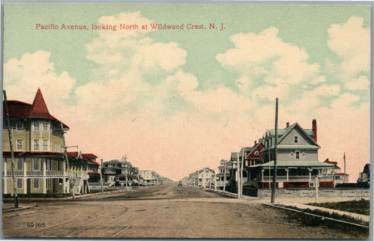 WILDWOOD CREST NJ PACIFIC AVE. ANTIQUE POSTCARD