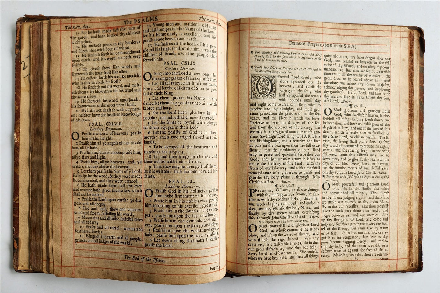 1683 BOOK of COMMON PRAYER w/ PSALMS of DAVID antique in ENGLISH