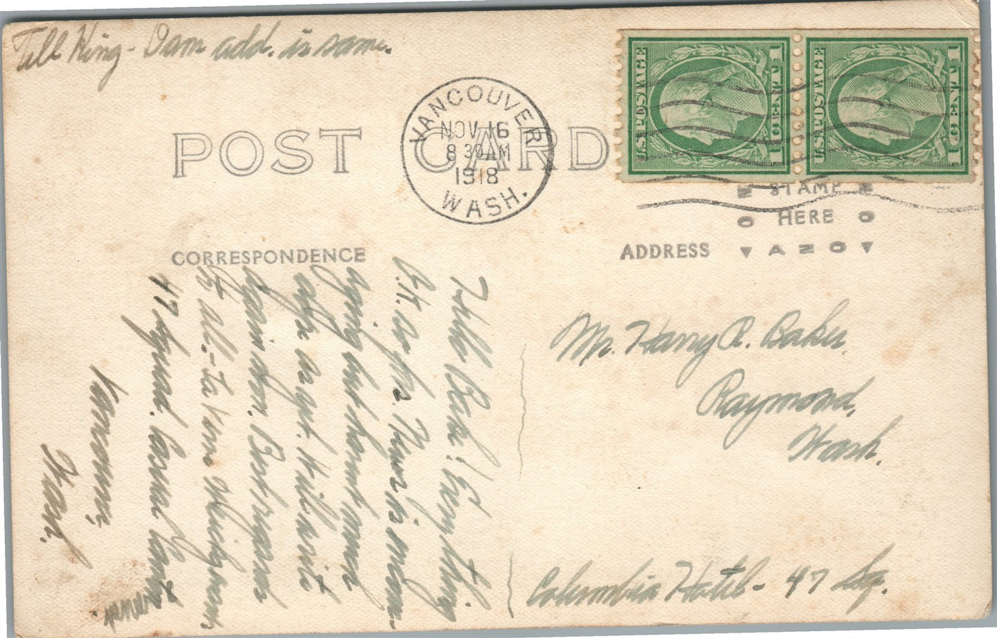 VANCOUVER WA BOULEVARD at BARRACKS ANTIQUE REAL PHOTO POSTCARD RPPC