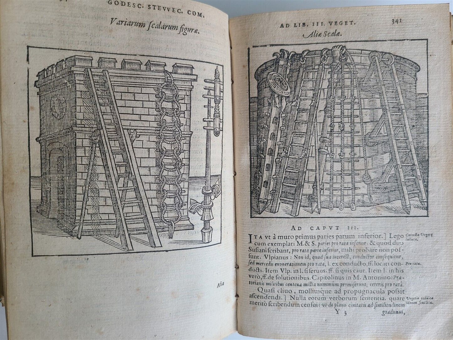 1592 MILITARY HISTORY FULLY ILLUSTRATED antique PLANTIN De re militari libri IV