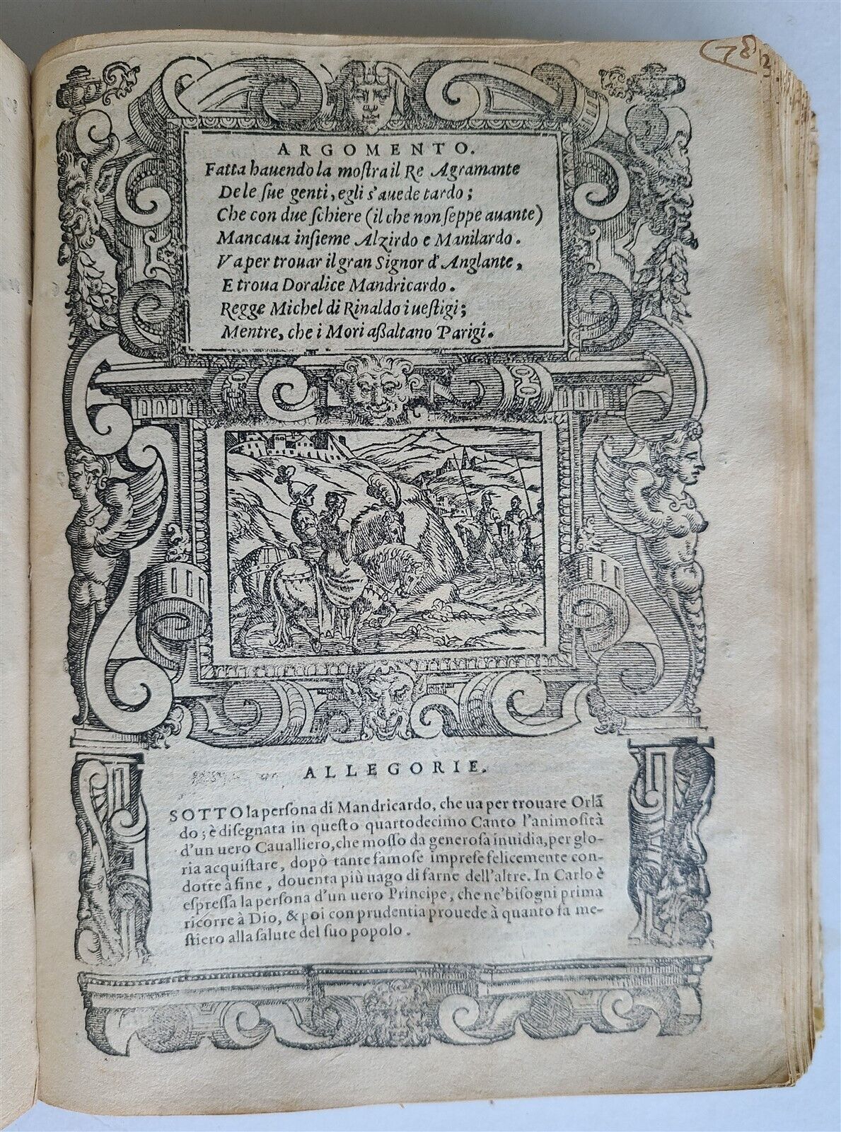 1583 ORLANDO FURIOSO by Ludovico ARIOSTO STRIKINGLY ILLUSTRATED antique vellum