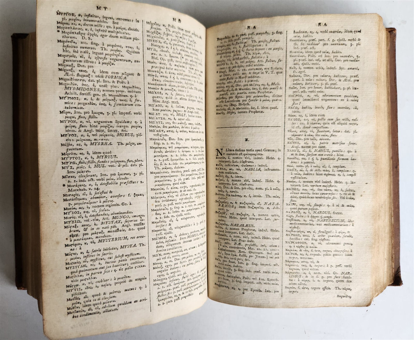 1791 GREEK LATIN DICTIONARY antique LEXICON MANUALE Graeco-Latinum