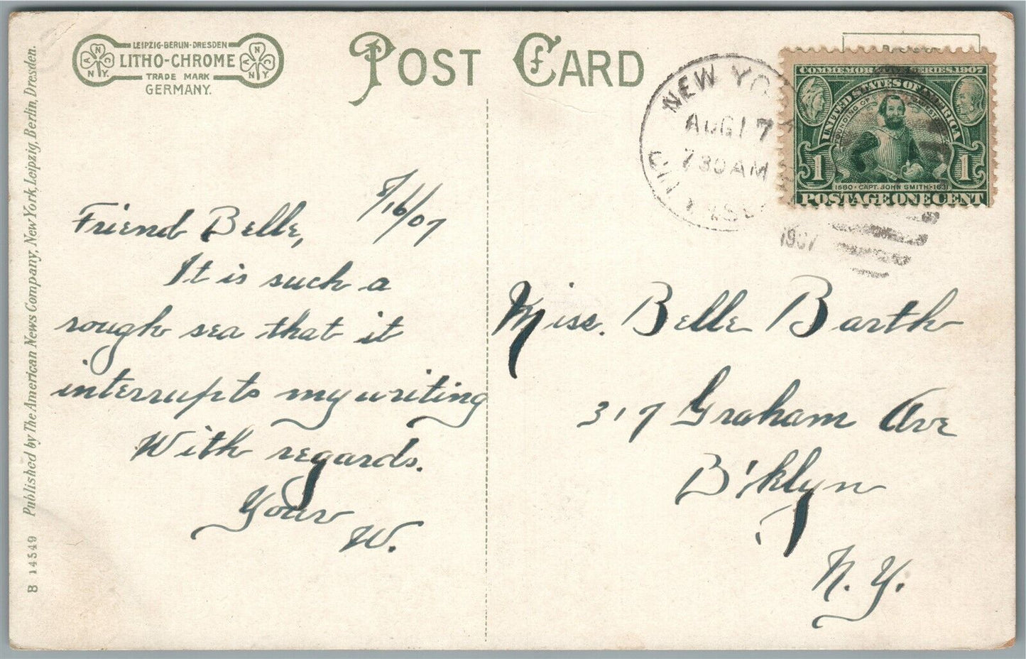 CITY ISLAND NY THE BRIDGE ANTIQUE POSTCARD