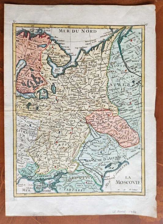 1756 MAP OF RUSSIA antique LA MOSCOVIE