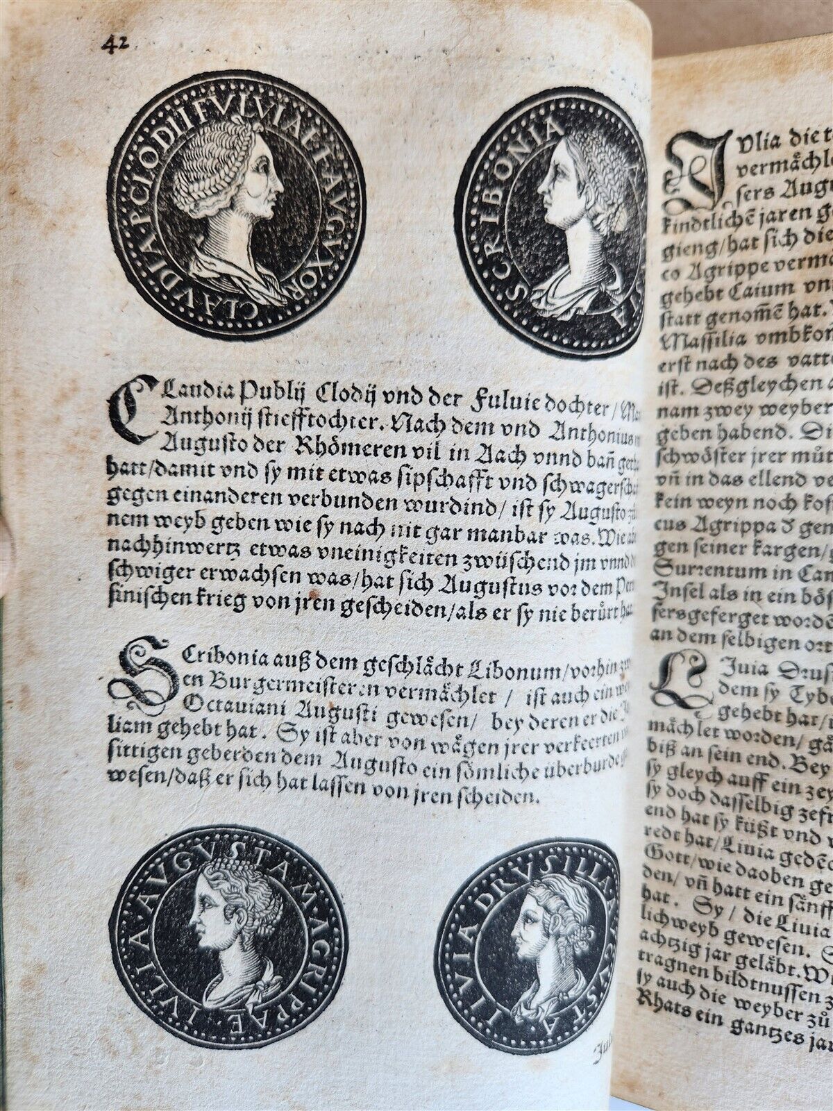 1558 NUMISMATICS antique ILLUSTRATED w/ 722 WOODCUTS Roman & German coins