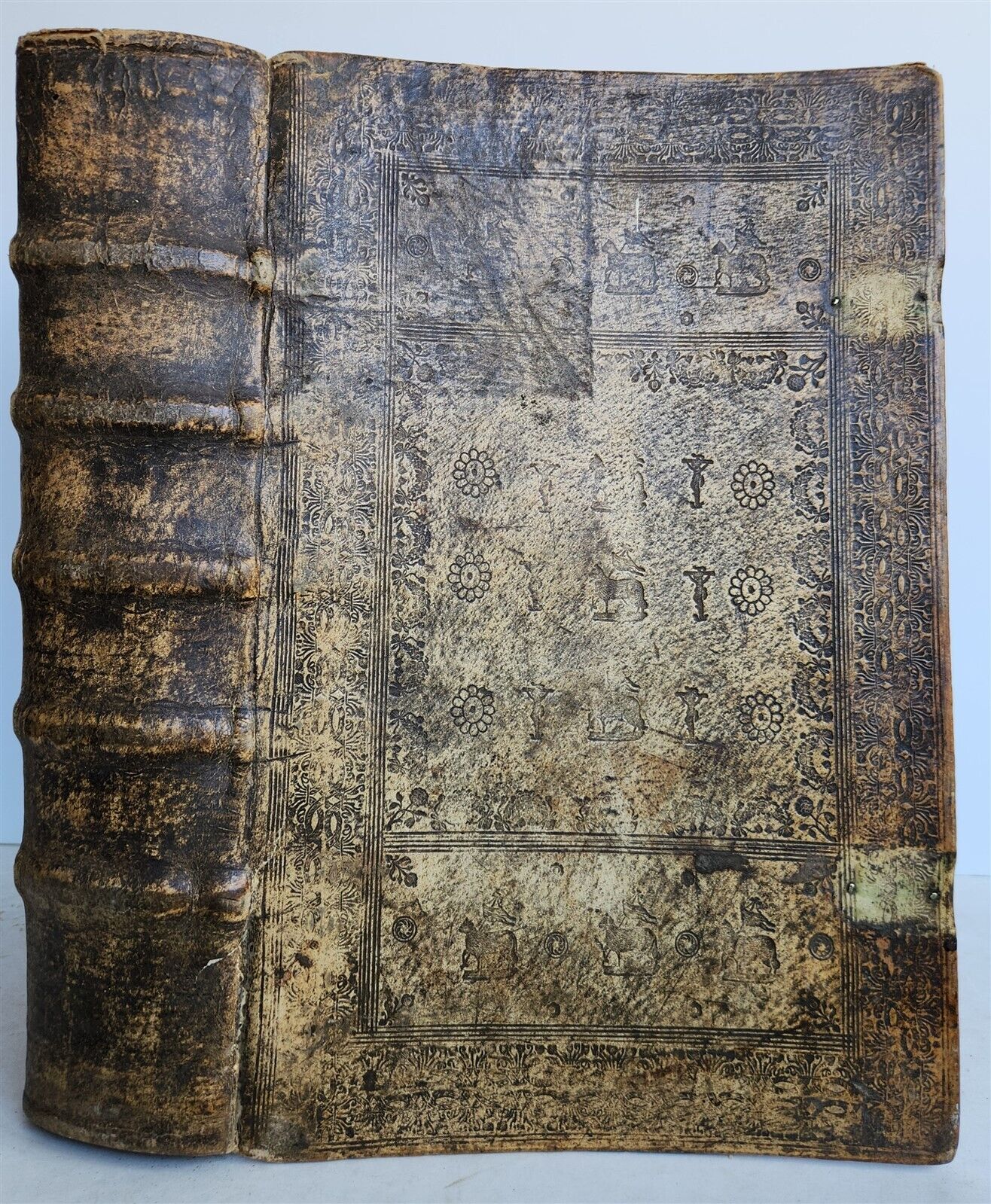 1788 BIBLE in GERMAN ILLUSTRATED antique MASSIVE PIGSKIN BOUND FOILIO