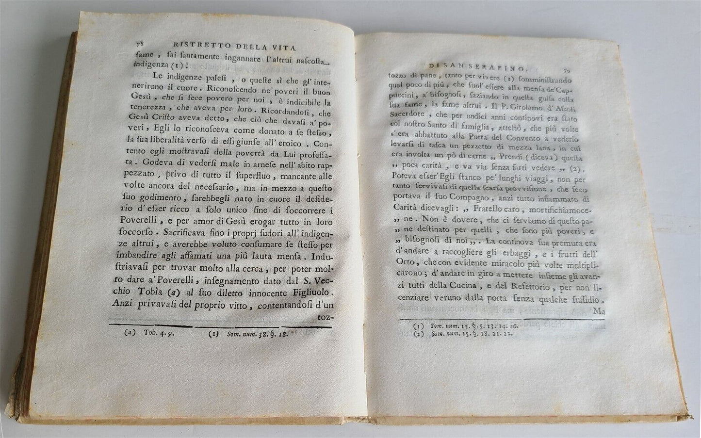 1768 RISTRETTO DELLA VITA DI SAN SERAFINO antique VELLUM BOUND in Italian