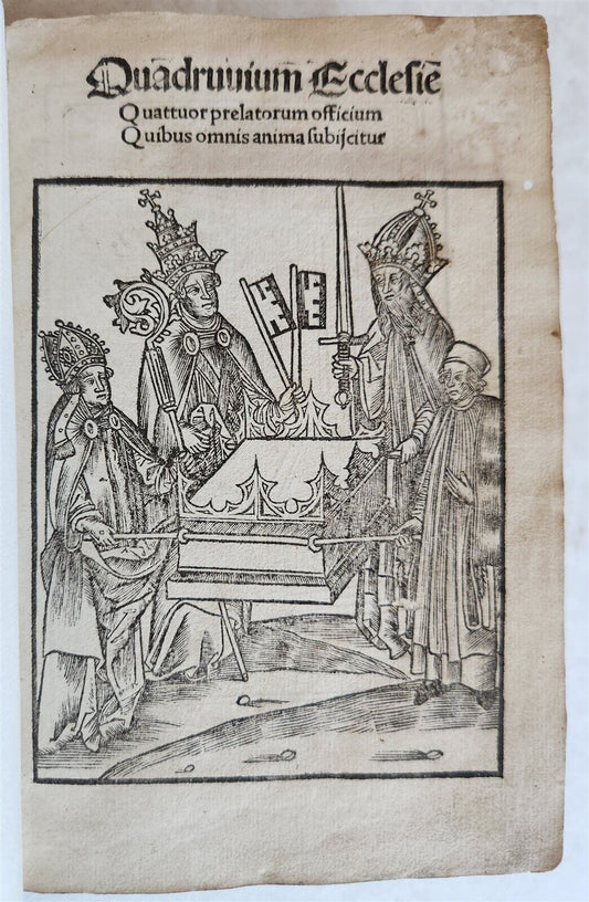 1509 POST-INCUNABULA ILLUSTRATED antique Quadruvium Ecclesie Quattuor by J.HUG