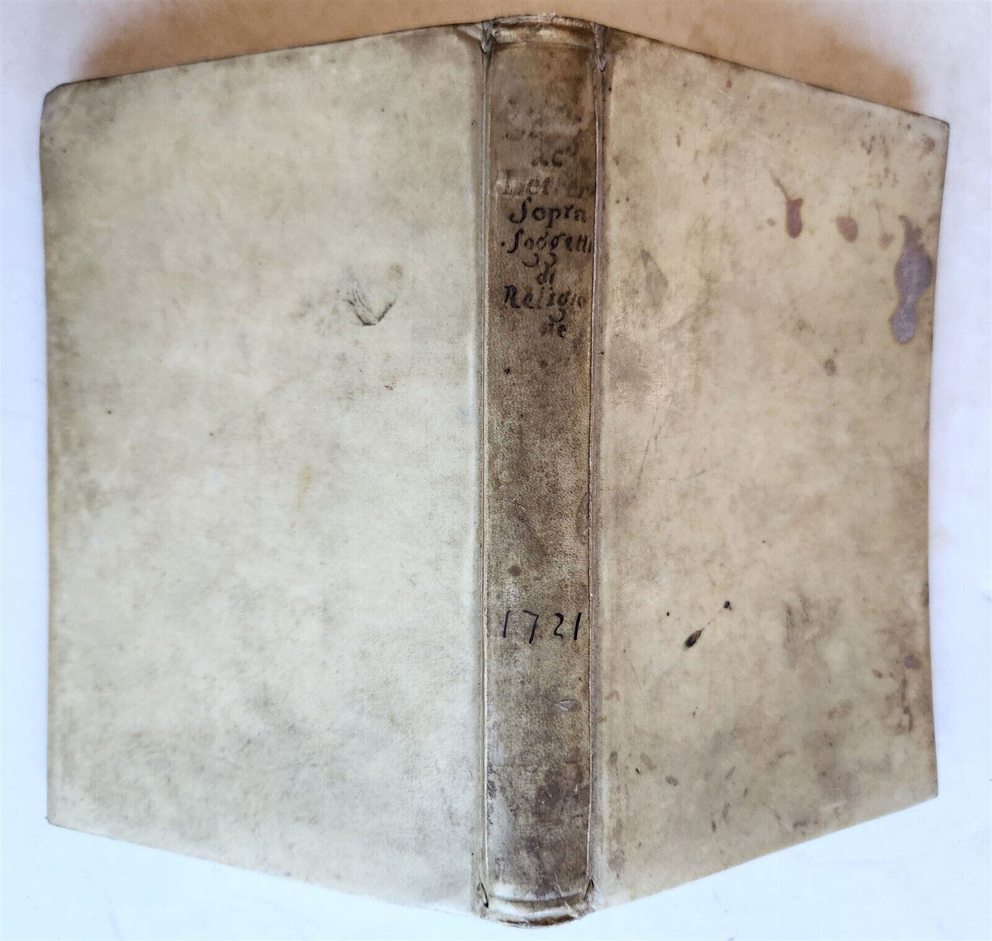 1721 LETTERE DI RELIGIONE e DI METAFISICA FRANCESCO di SALIGNAC antique VELLUM