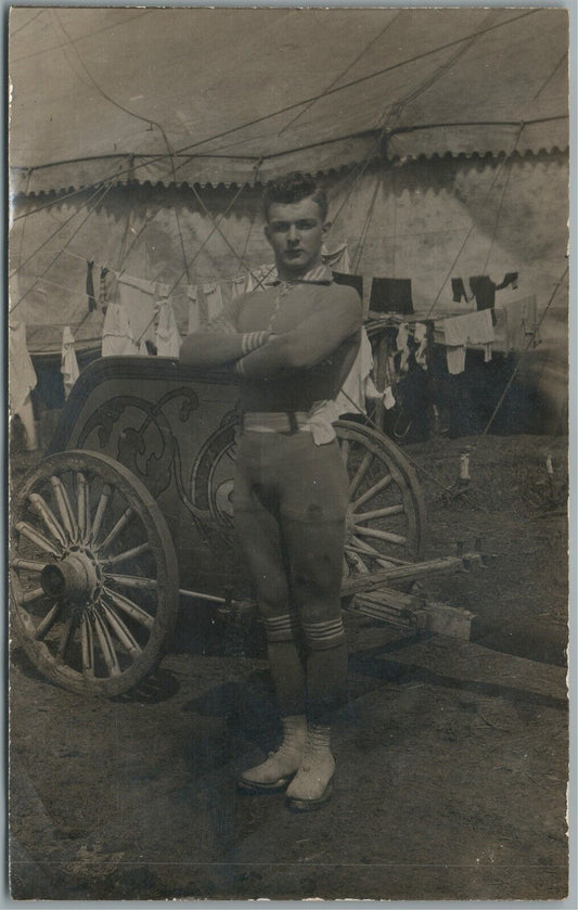 CIRCUS PERFORMER ANTIQUE REAL PHOTO POSTCARD RPPC