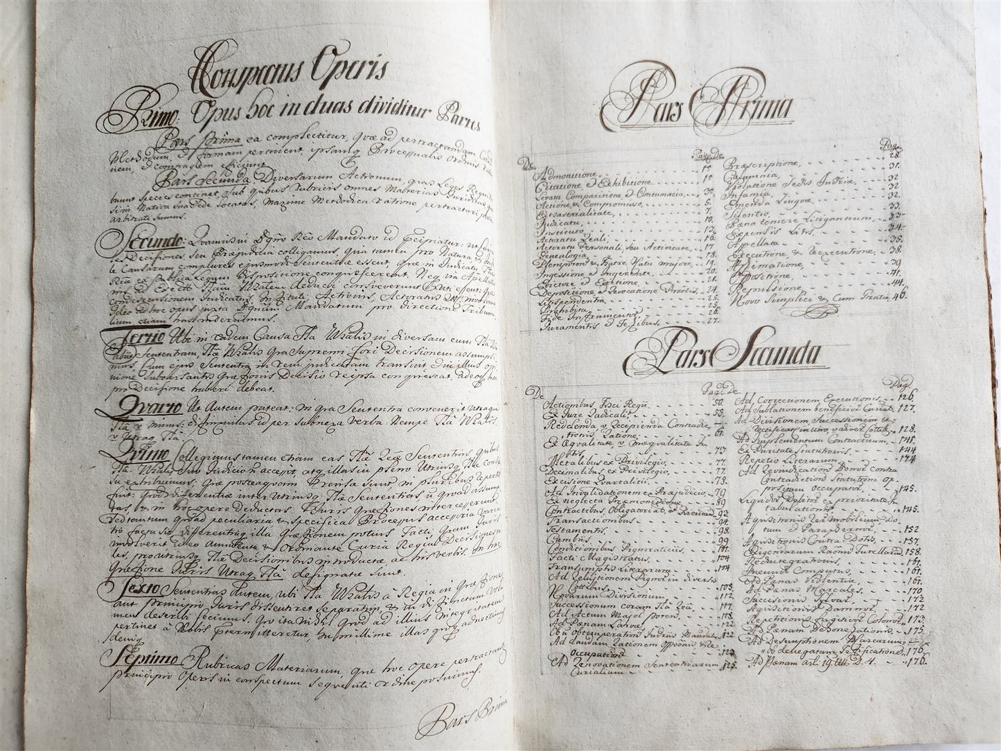 1769 LAW MANUSCRIPT in LATIN antique FOLIO 200 pages COURT DECISIONS