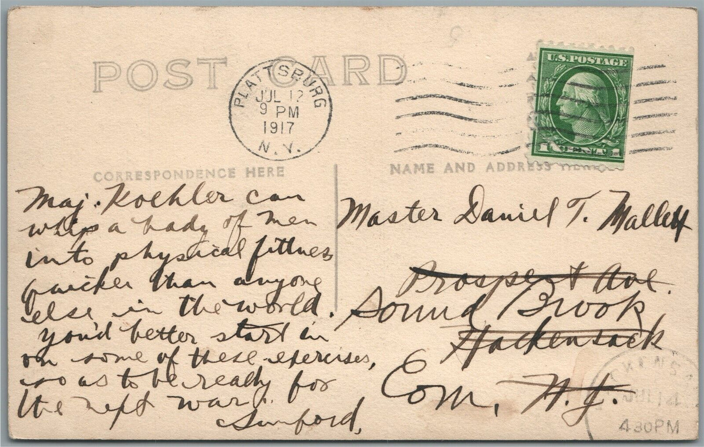 WWI ERA US MILITARY PHYSICAL TRAINING CLASS ANTIQUE REAL PHOTO POSTCARD RPPC